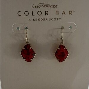 Kendra Scott Red Hex Drop Earrings